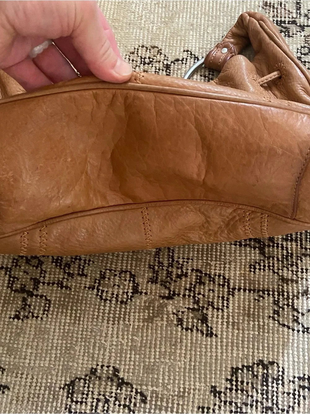 Vtg Sigrid Olsen Leather Hobo Shoulder Bag Brown Slouchy Purse Classic Boho
